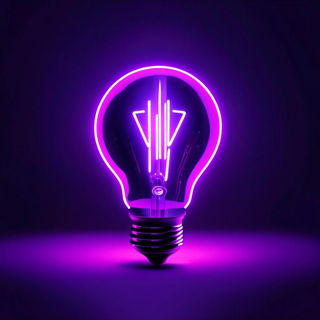 neon bulb - idea of using AI technology to generate birthday wishes